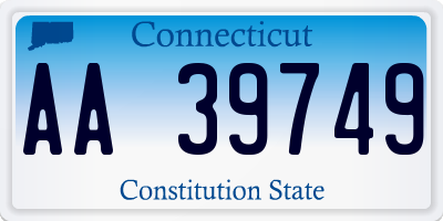 CT license plate AA39749