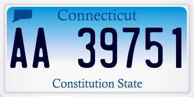 CT license plate AA39751
