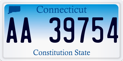 CT license plate AA39754