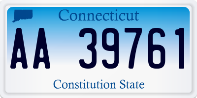 CT license plate AA39761