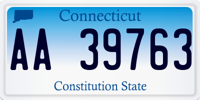 CT license plate AA39763
