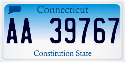CT license plate AA39767