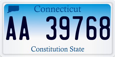 CT license plate AA39768