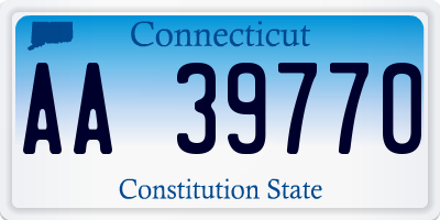 CT license plate AA39770
