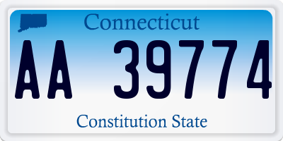 CT license plate AA39774