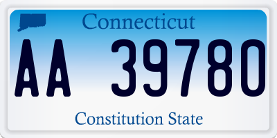 CT license plate AA39780