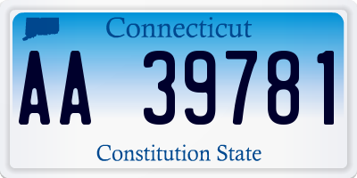 CT license plate AA39781