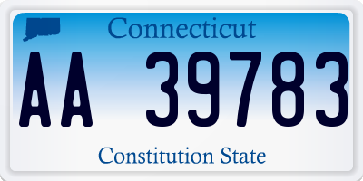 CT license plate AA39783