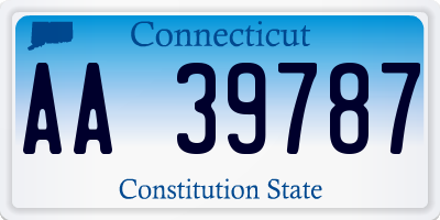 CT license plate AA39787