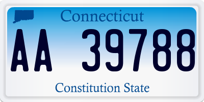 CT license plate AA39788