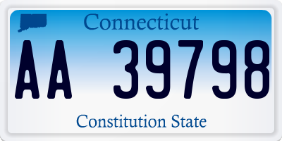 CT license plate AA39798