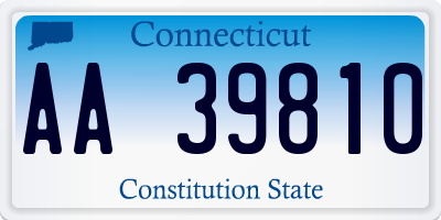 CT license plate AA39810