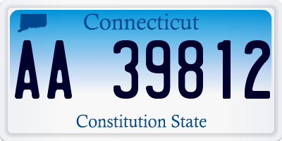 CT license plate AA39812