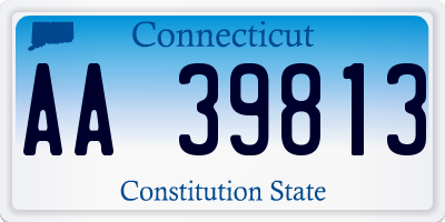 CT license plate AA39813