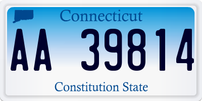 CT license plate AA39814