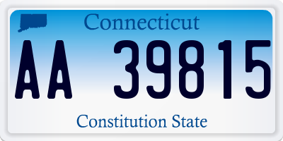 CT license plate AA39815
