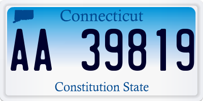CT license plate AA39819