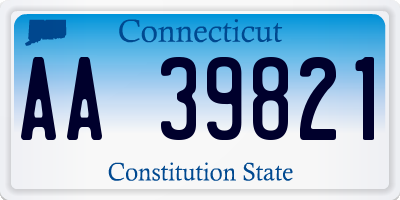 CT license plate AA39821