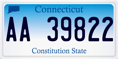 CT license plate AA39822