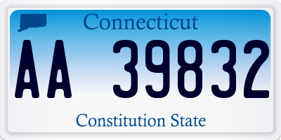 CT license plate AA39832