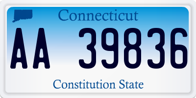 CT license plate AA39836