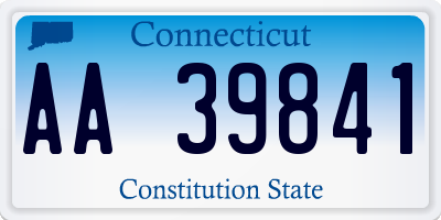 CT license plate AA39841