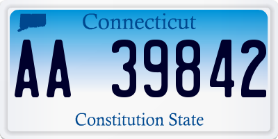 CT license plate AA39842