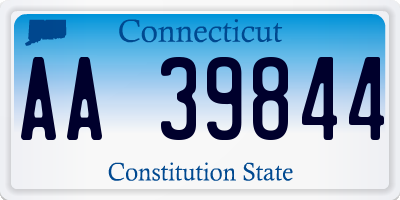 CT license plate AA39844