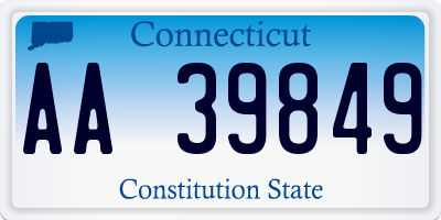 CT license plate AA39849