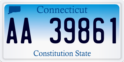 CT license plate AA39861
