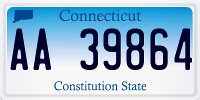 CT license plate AA39864