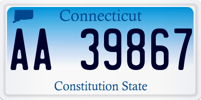 CT license plate AA39867