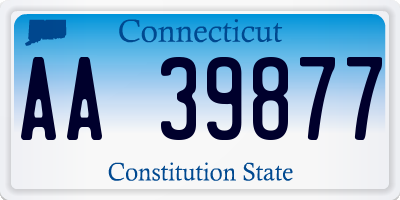 CT license plate AA39877