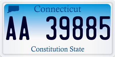 CT license plate AA39885
