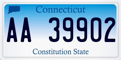 CT license plate AA39902