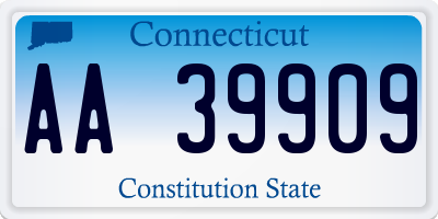 CT license plate AA39909