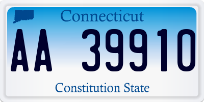 CT license plate AA39910