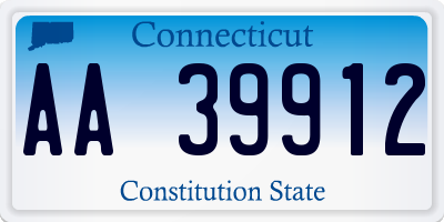 CT license plate AA39912