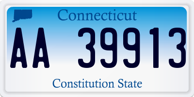 CT license plate AA39913