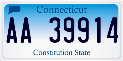 CT license plate AA39914