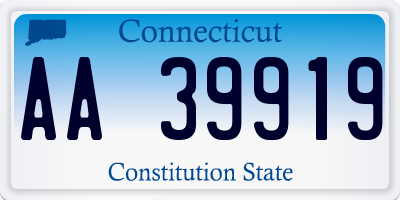 CT license plate AA39919