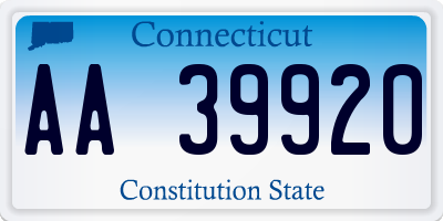 CT license plate AA39920