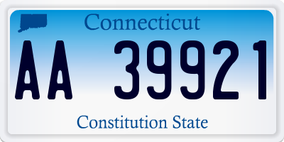 CT license plate AA39921