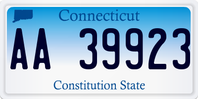 CT license plate AA39923