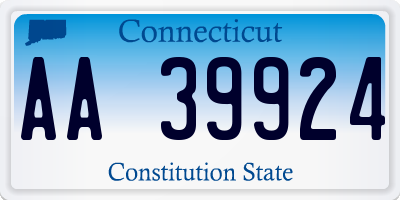 CT license plate AA39924