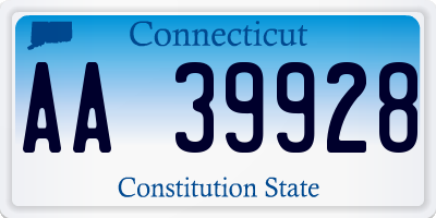 CT license plate AA39928