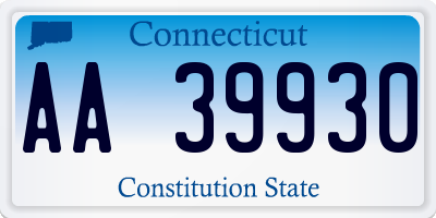 CT license plate AA39930