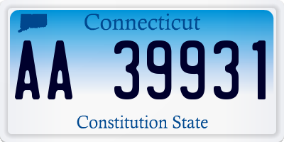 CT license plate AA39931