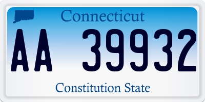 CT license plate AA39932