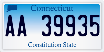 CT license plate AA39935